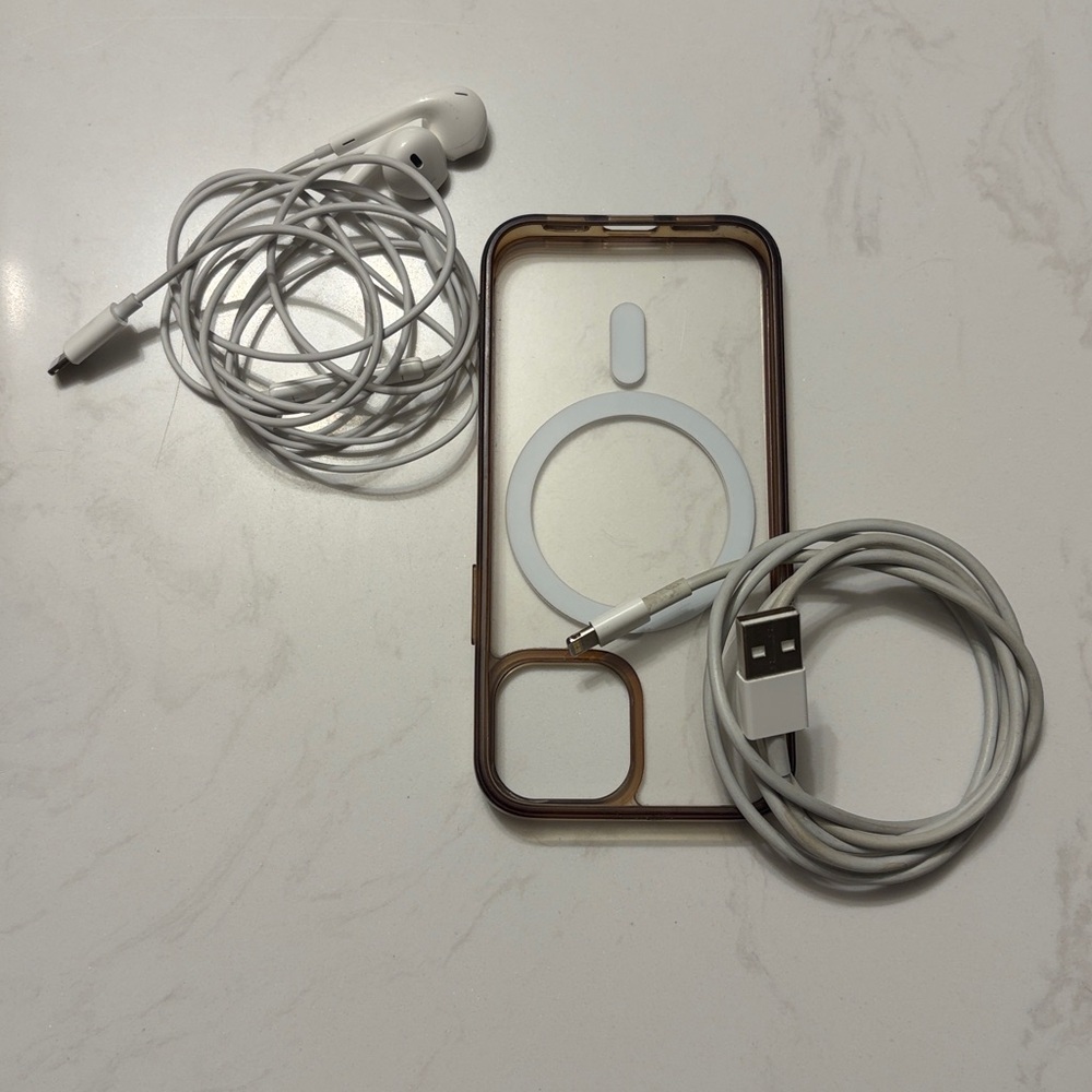 iPhone 13 Mini Accessories - Case, Earbuds & Charging Cord